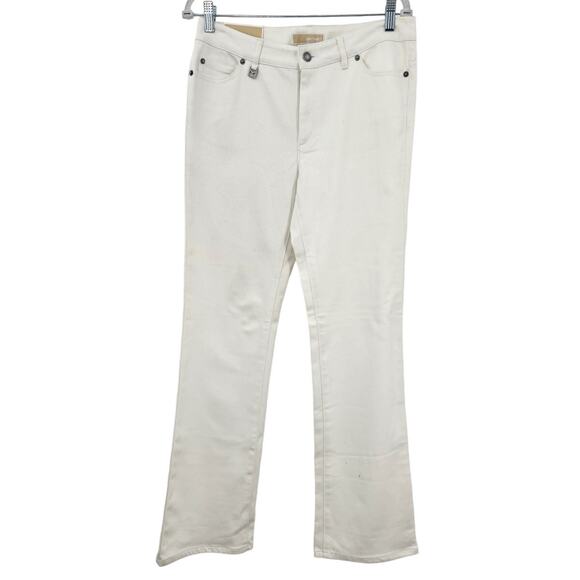 New NWT Michael Michael Kors Bootcut Greenwich Fit White Jeans‎ Size 8 - Picture 1 of 9